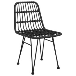 Ensemble à manger de jardin 5 pcs Noir Résine tressée 
