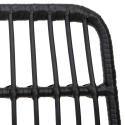 Ensemble à manger de jardin 5 pcs Noir Résine tressée 