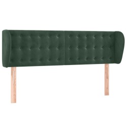 Tête de lit avec oreilles Vert foncé 147x23x78/88 cm Velours 