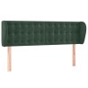 Tête de lit avec oreilles Vert foncé 147x23x78/88 cm Velours 