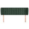 Tête de lit avec oreilles Vert foncé 147x23x78/88 cm Velours 