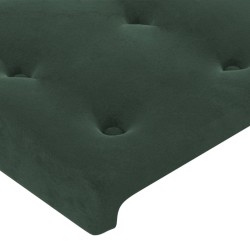 Tête de lit avec oreilles Vert foncé 147x23x78/88 cm Velours 