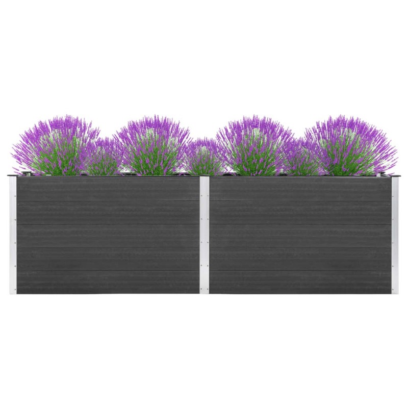 Lit surélevé de jardin 200x100x91 cm WPC Gris Lit surélevé de jardin 200x100x91 cm WPC Gris