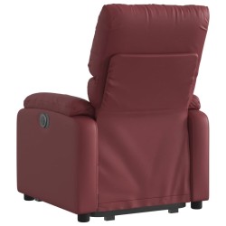 Fauteuil inclinable électrique rouge bordeaux similicuir 