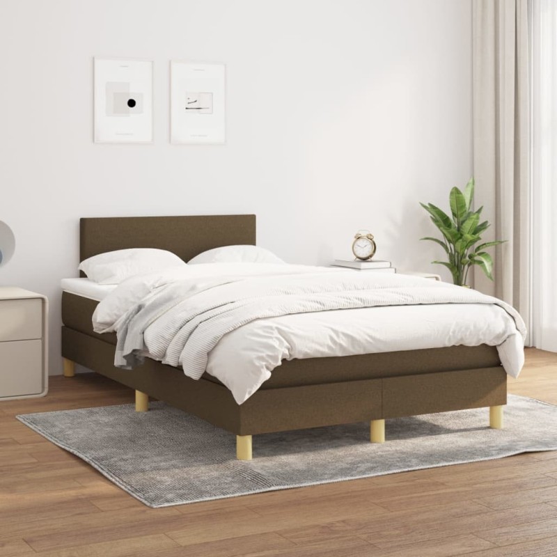 Sommier à lattes de lit avec matelas Marron foncé 120x200 cm 
