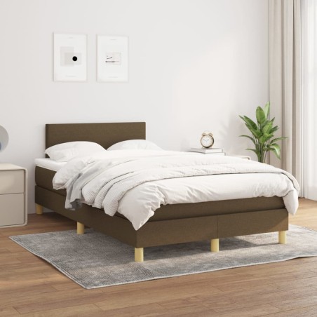 Sommier à lattes de lit avec matelas Marron foncé 120x200 cm 