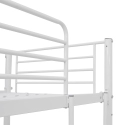 Lit superposé avec table sans matelas blanc métal 90x200 cm 