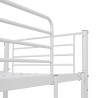 Lit superposé avec table sans matelas blanc métal 90x200 cm 
