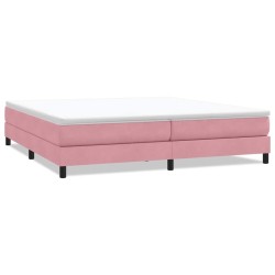 Sommier à lattes de lit sans matelas rose 200x210 cm velours 