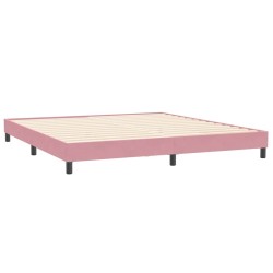 Sommier à lattes de lit sans matelas rose 200x210 cm velours 