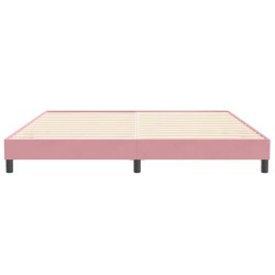 Sommier à lattes de lit sans matelas rose 200x210 cm velours 