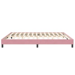 Sommier à lattes de lit sans matelas rose 200x210 cm velours 