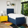Sommier à lattes de lit avec matelas Bleu 90x190 cm Tissu 