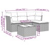 Salon de jardin avec coussins 5 pcs marron résine tressée 