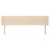 Tête de lit avec oreilles Crème 163x23x78/88 cm Tissu 