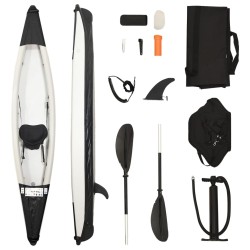 Kayak gonflable noir 375x72x31 cm polyester 