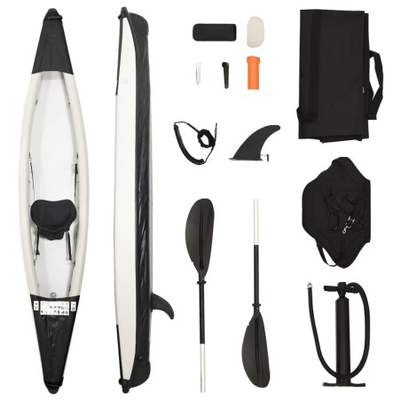 Kayak gonflable noir 375x72x31 cm polyester 