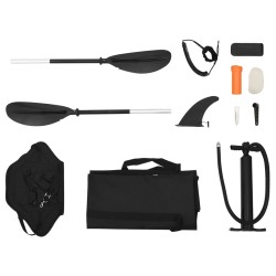 Kayak gonflable noir 375x72x31 cm polyester 