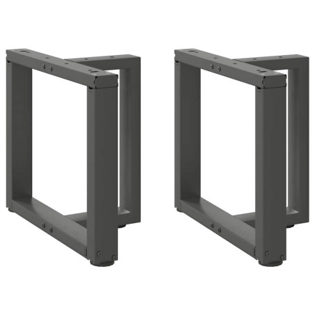 Pieds de table basse en T, 2 pièces, anthracite, 50 x 25 x (42-43) cm, acier 