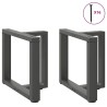Pieds de table basse en T, 2 pièces, anthracite, 50 x 25 x (42-43) cm, acier 