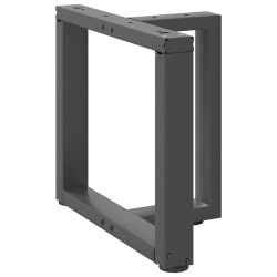 Pieds de table basse en T, 2 pièces, anthracite, 50 x 25 x (42-43) cm, acier 