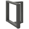 Pieds de table basse en T, 2 pièces, anthracite, 50 x 25 x (42-43) cm, acier 