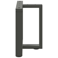 Pieds de table basse en T, 2 pièces, anthracite, 50 x 25 x (42-43) cm, acier 