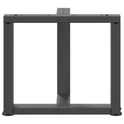 Pieds de table basse en T, 2 pièces, anthracite, 50 x 25 x (42-43) cm, acier 