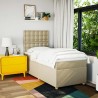 Sommier à lattes de lit avec matelas Crème 80x200 cm Tissu 