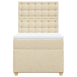 Sommier à lattes de lit avec matelas Crème 80x200 cm Tissu 