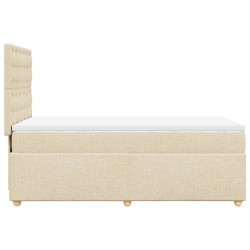 Sommier à lattes de lit avec matelas Crème 80x200 cm Tissu 