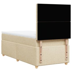 Sommier à lattes de lit avec matelas Crème 80x200 cm Tissu 