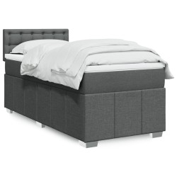 Sommier à lattes de lit avec matelas Gris foncé 80x200 cm Tissu 