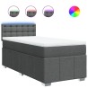 Sommier à lattes de lit avec matelas Gris foncé 80x200 cm Tissu 