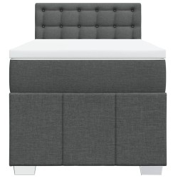 Sommier à lattes de lit avec matelas Gris foncé 80x200 cm Tissu 