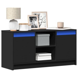Meuble TV avec LED noir 100x34x50 cm bois d'ingénierie 