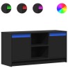 Meuble TV avec LED noir 100x34x50 cm bois d'ingénierie 