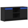 Meuble TV avec LED noir 100x34x50 cm bois d'ingénierie 