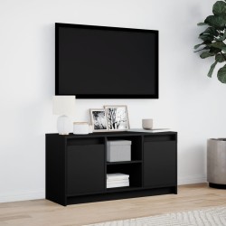 Meuble TV avec LED noir 100x34x50 cm bois d'ingénierie 