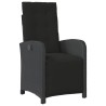 Ensemble de bistro 3 pcs avec coussins noir résine tressée 