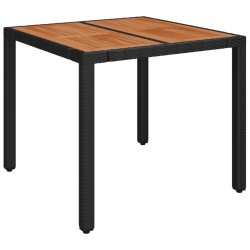 Ensemble de bistro 3 pcs avec coussins noir résine tressée 