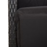 Ensemble de bistro 3 pcs avec coussins noir résine tressée 