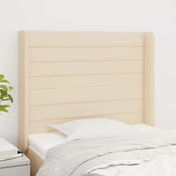 Tête de lit avec oreilles Crème 83x16x118/128 cm Tissu 