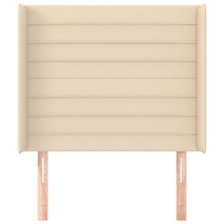 Tête de lit avec oreilles Crème 83x16x118/128 cm Tissu 