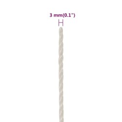 Corde de travail Blanc 3 mm 250 m polypropylène 
