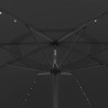 Parasol de jardin avec lumières LED et mât en métal 400 cm noir 