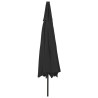 Parasol de jardin avec lumières LED et mât en métal 400 cm noir 