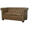 Canapé Chesterfield 2 places en similicuir marron 