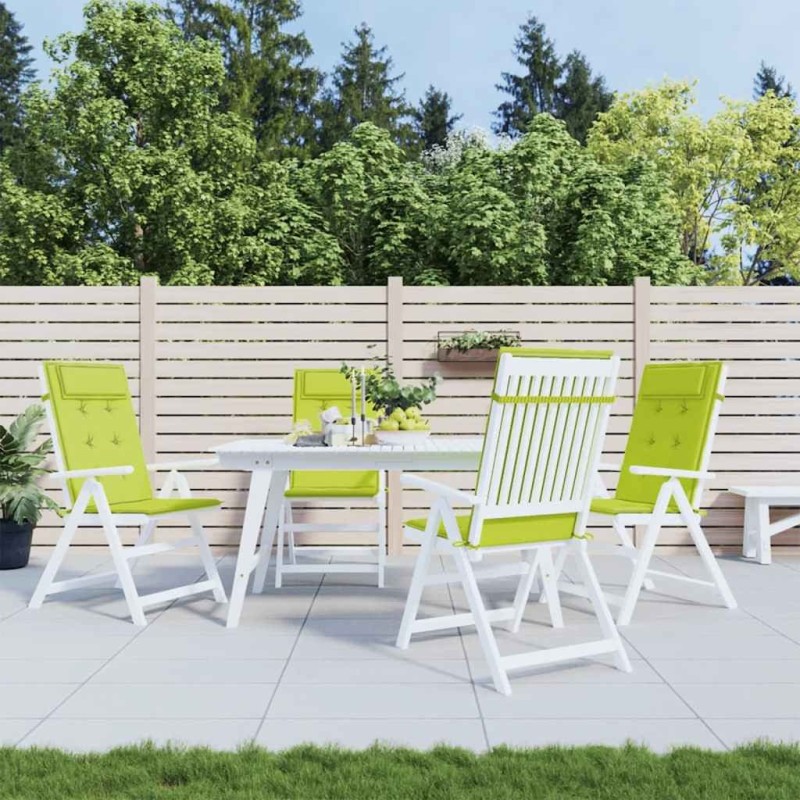 Coussins de chaise à dossier haut lot de 4 vert vif 