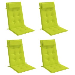 Coussins de chaise à dossier haut lot de 4 vert vif 